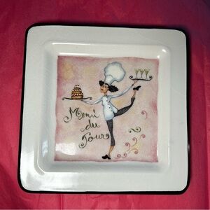 Vintage BRUNELLI La Femme Chef Salad/Dessert Plate. Menu du Jour